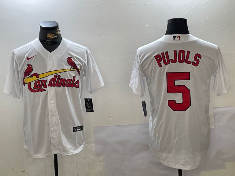 Men St.Louis Cardinals #5 Pujols White Game 2024 Nike MLB Jersey style 1